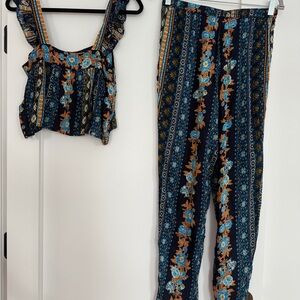 Band of Gypsies Floral Set Print pants and top